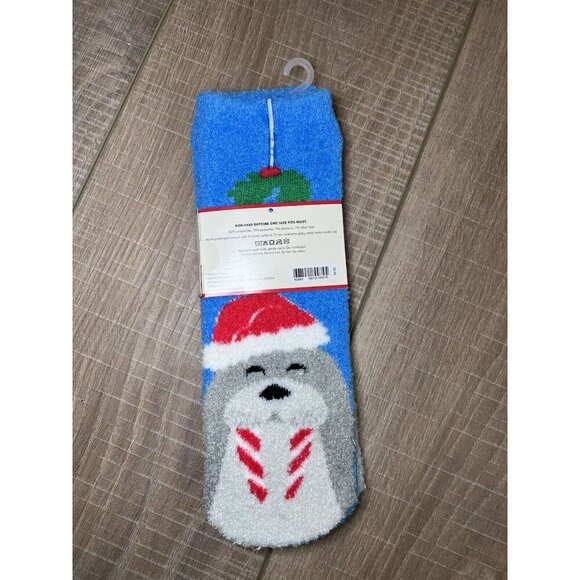Bath & Body Works SHEA-INFUSED Comfort Cozies Non Skid‎ Socks Christmas Beaver - Picture 1 of 1
